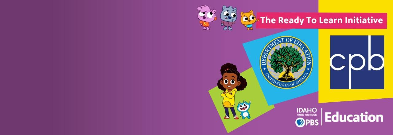 PBS Kids characters next to partner logos