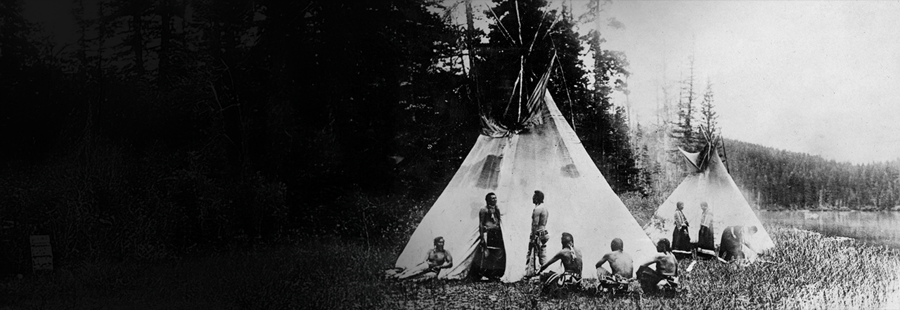 Tepees with native peoples for the program "Remembering Bear River"