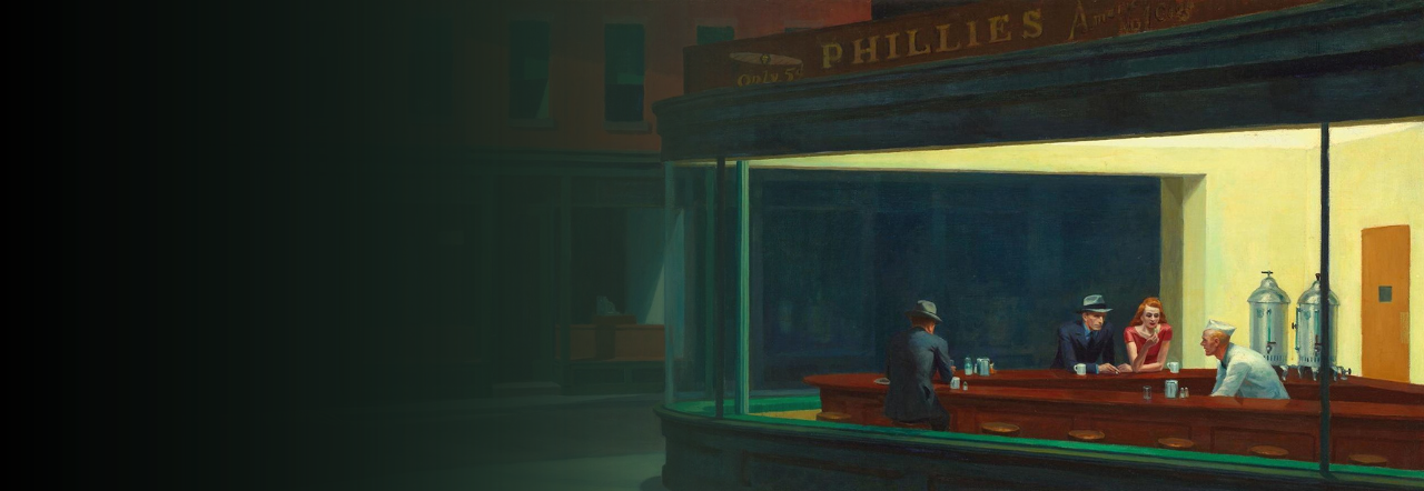 A detail from the Edward Hopper painting Nighthawks