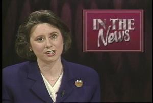 Marcia Franklin at the station's studio in 1997