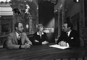 Eric Malone, Jean McNeil, and Marc Johnson on the set