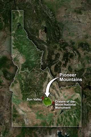 Map of Idaho Pioneer Mountains