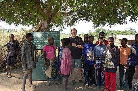 Greg Carr at the school tree in the nearby village