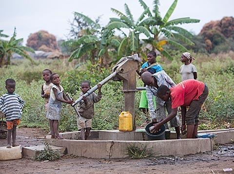 Water pump supplied to villagers by Gorongosa Restoration Project - photo by Katherine Jones