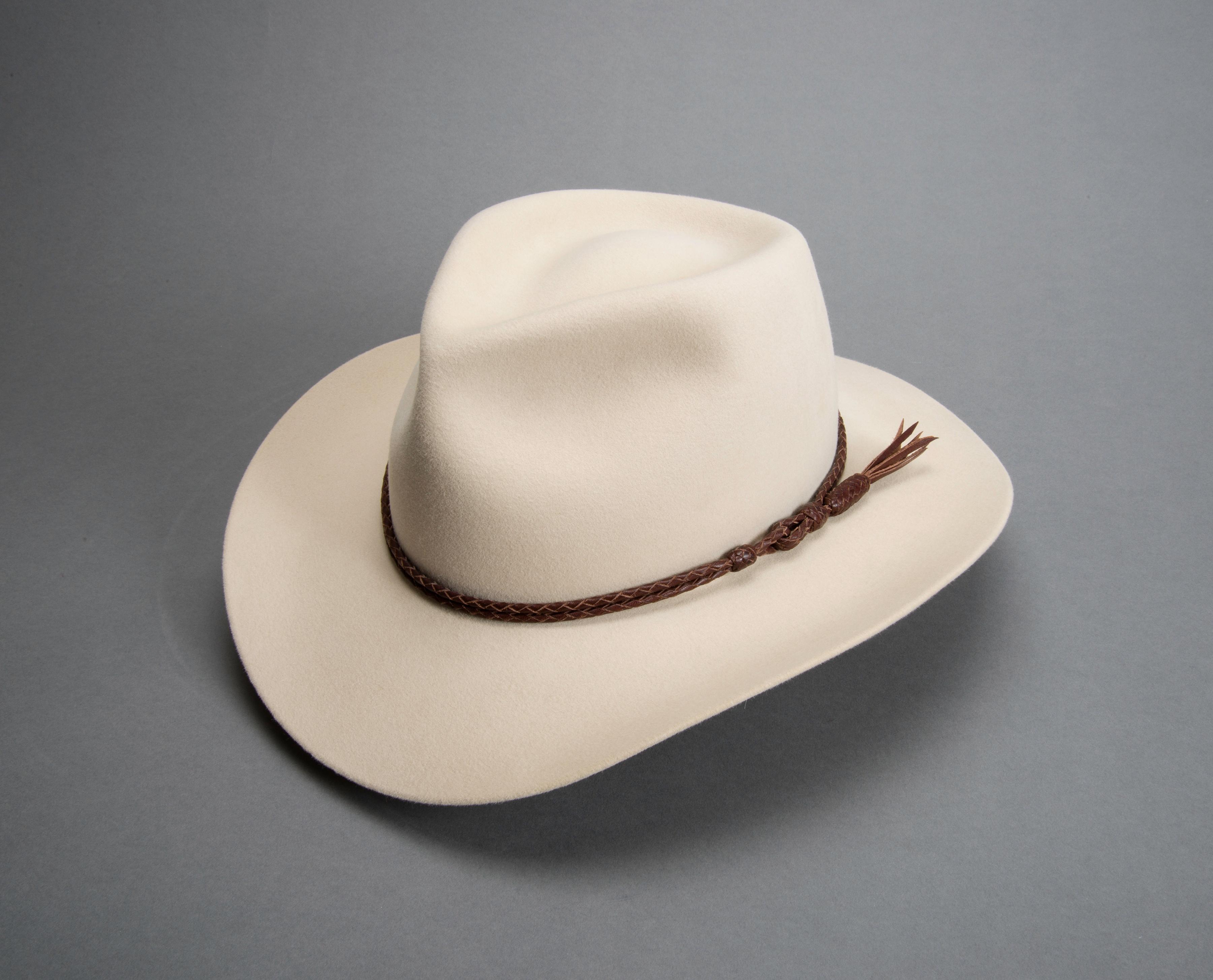 A handmade hat from the O’Farrell Hat Company in Santa Fe, New Mexico, which includes one of Mr. Storch’s hatbands.
