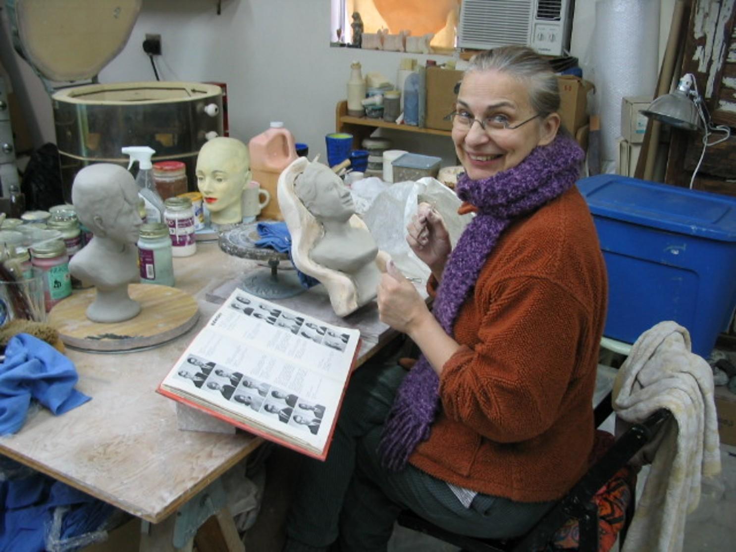 Marilyn Lysohir smiling and making molds for "Good Girls"