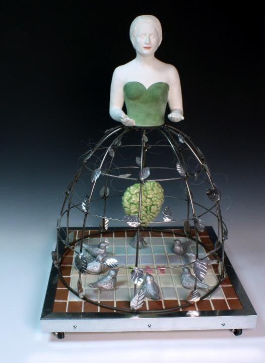 Flower girl with birds