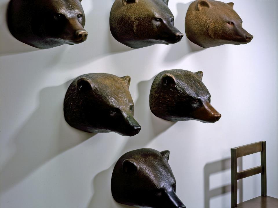 Collection of bear sculptures