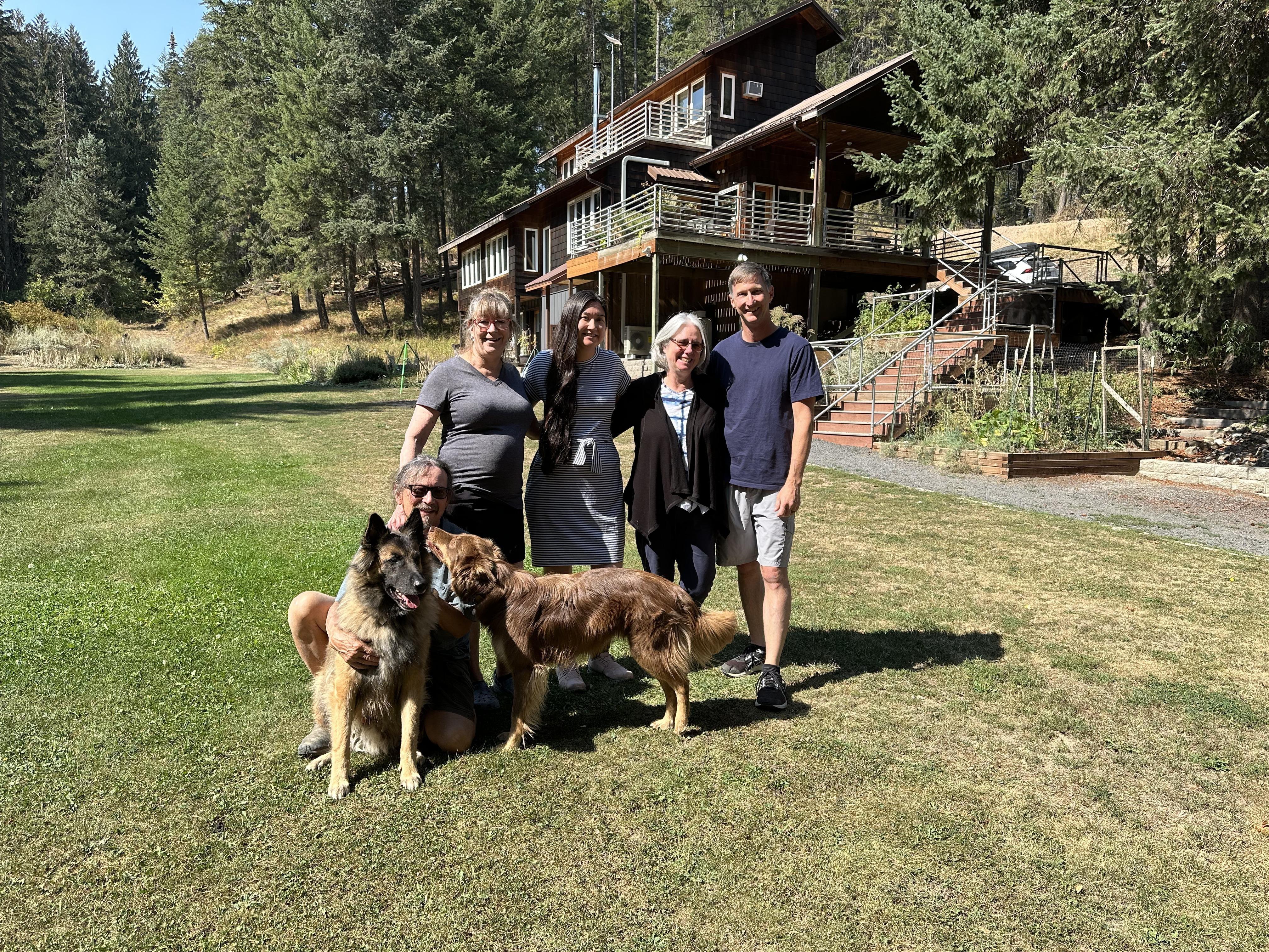 Artists Gail Siegel and Lonnie Hutson with “createid” team at their home in Deary, Idaho