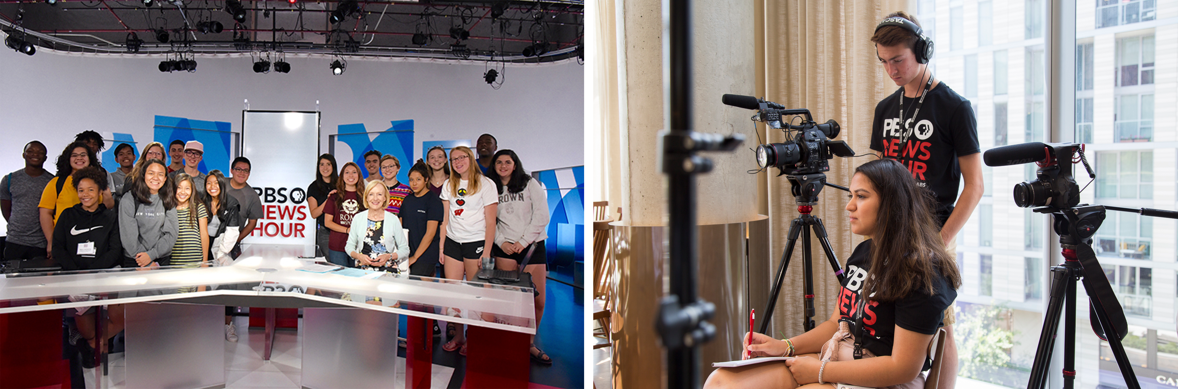 Images of students working for PBS Newshour