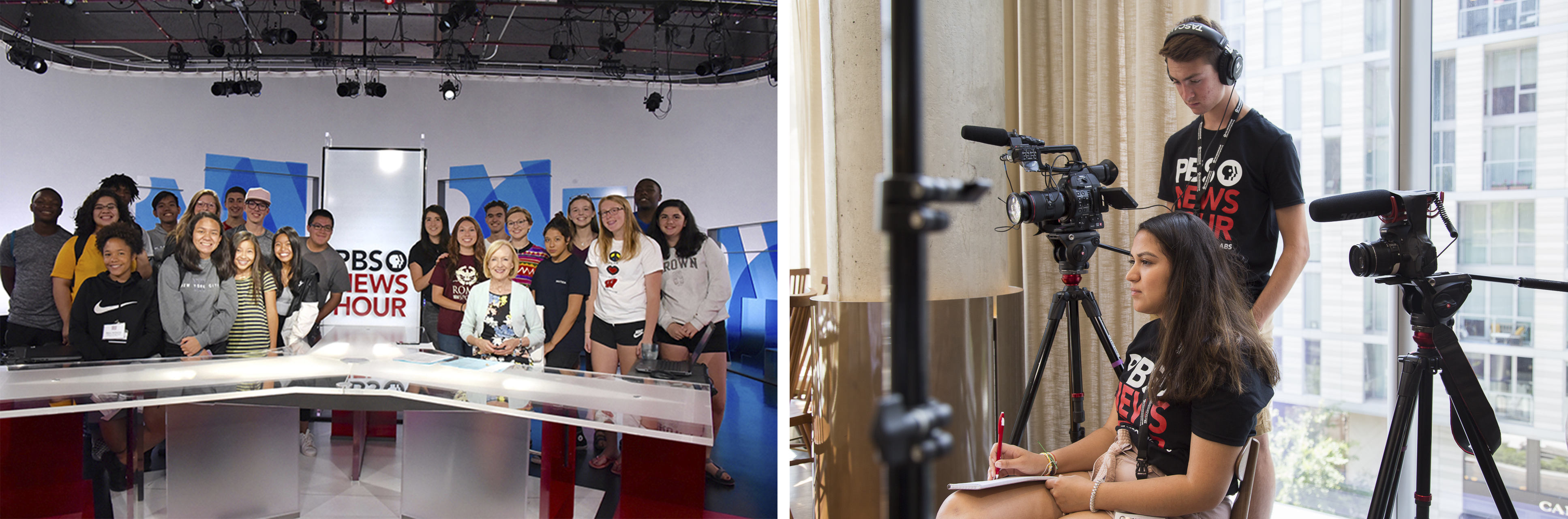 Images of students working for PBS Newshour