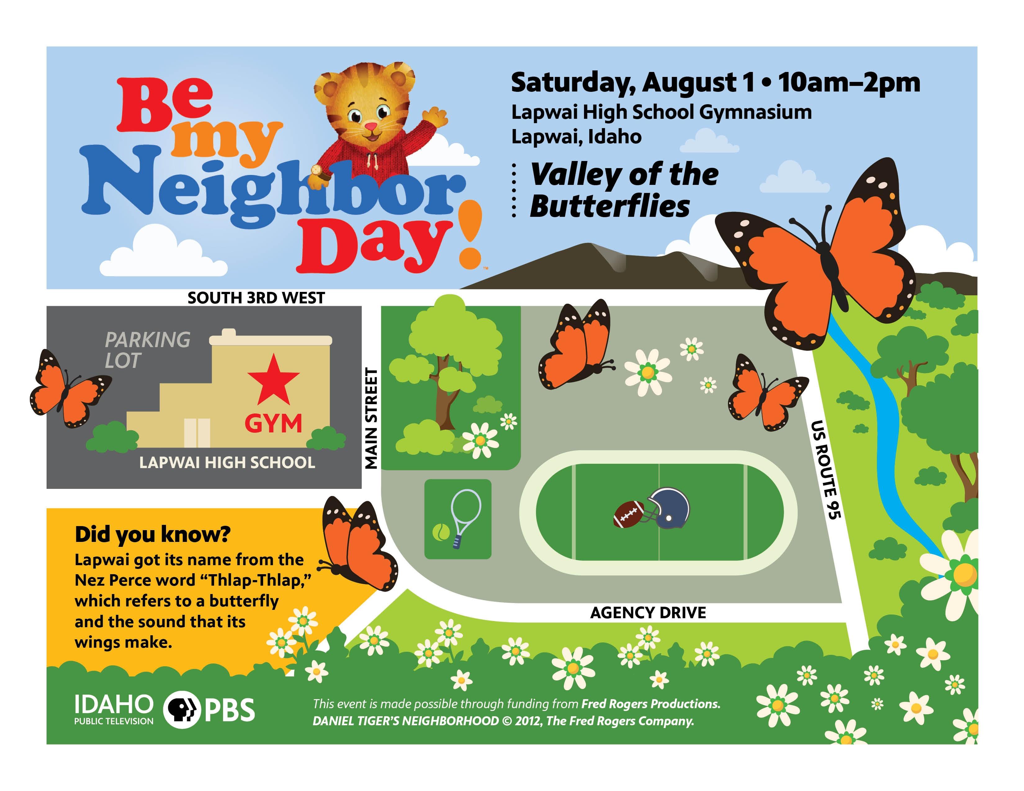 Map of Lapwai where the Be My Neighbor Day event is held