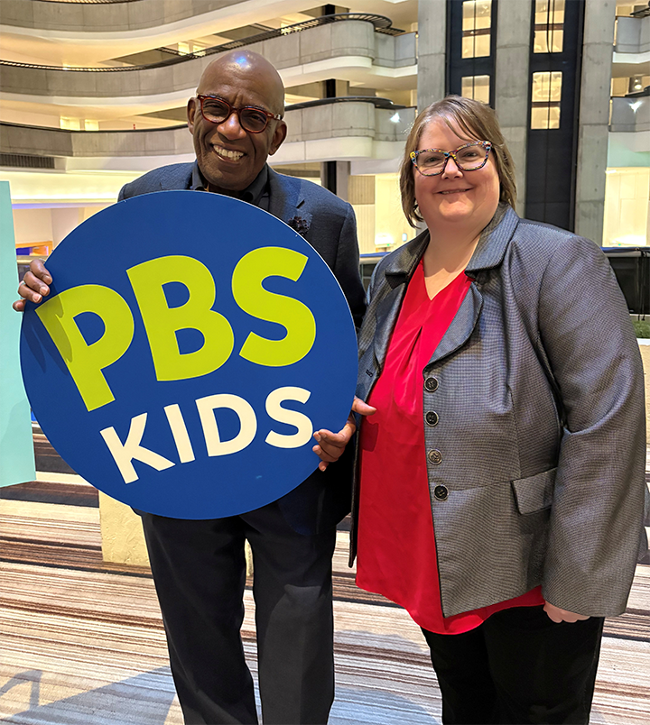 Director of Education Kari Wardle poses with Al Roker