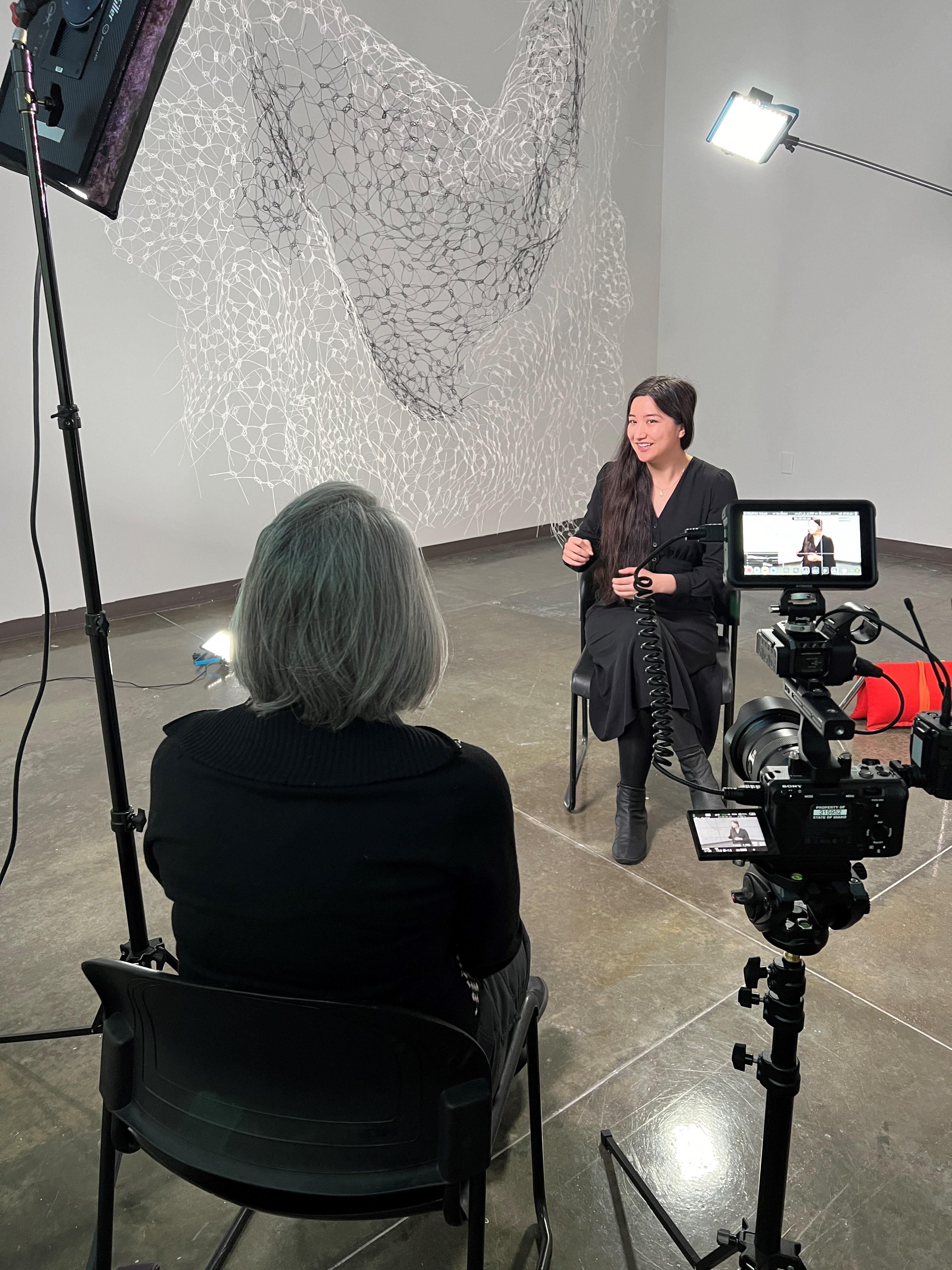 Marcia Franklin interviewing Hallie Maxwell