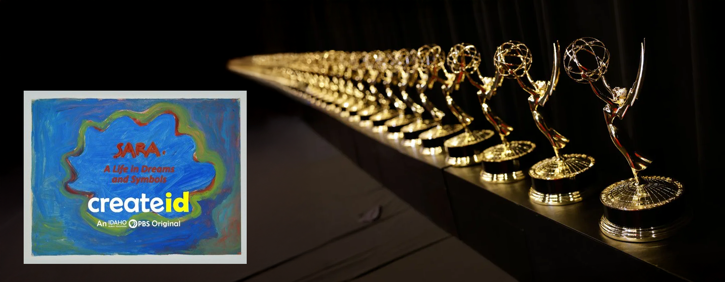 A row of award statuettes