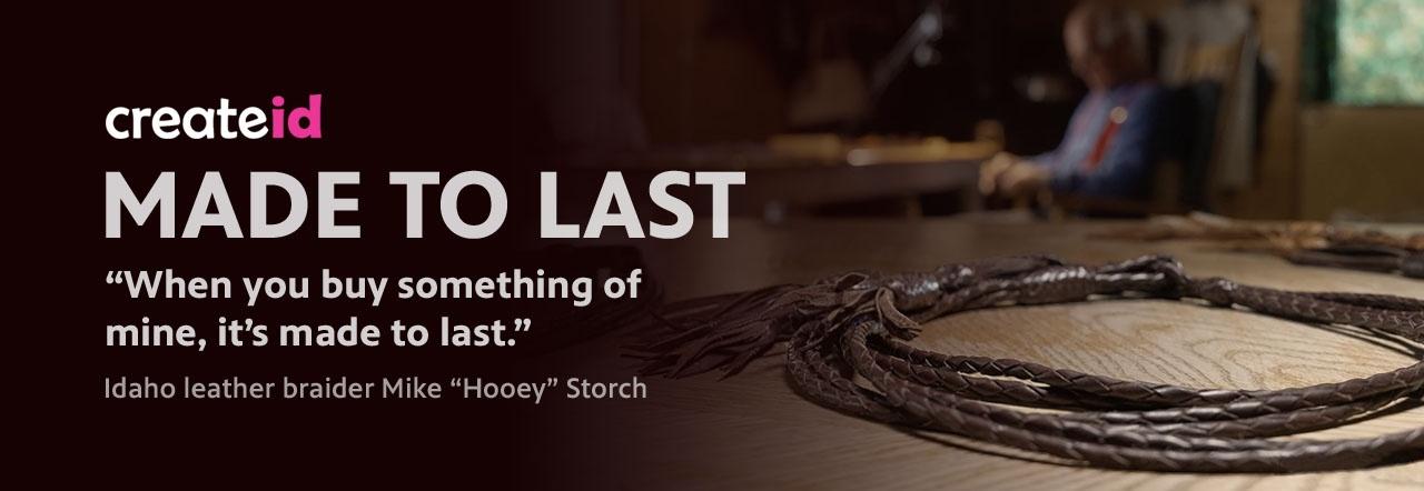 Image of a piece of braided leather from the createid piece "Made to Last"