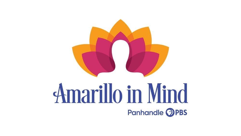 Human silhouette in front of multi-colored flower featuring text "Amarillo in Mind, Panhandle PBS"