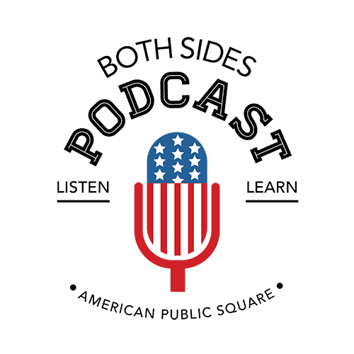Both Sides Listen Learn American Public Square Image of microphone with American flag motif