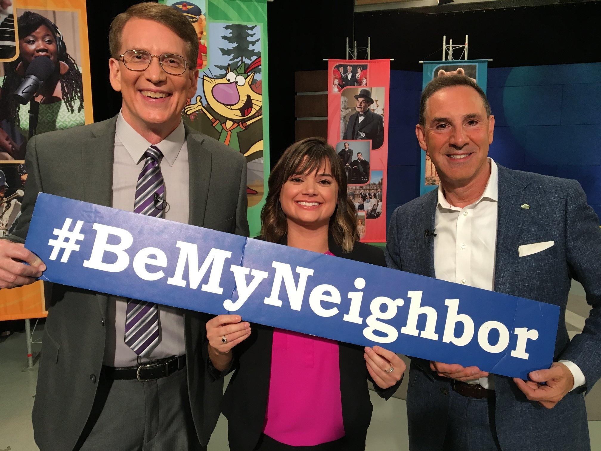On-air hosts John and Lindsey, and guest George for Fall Funding Drive