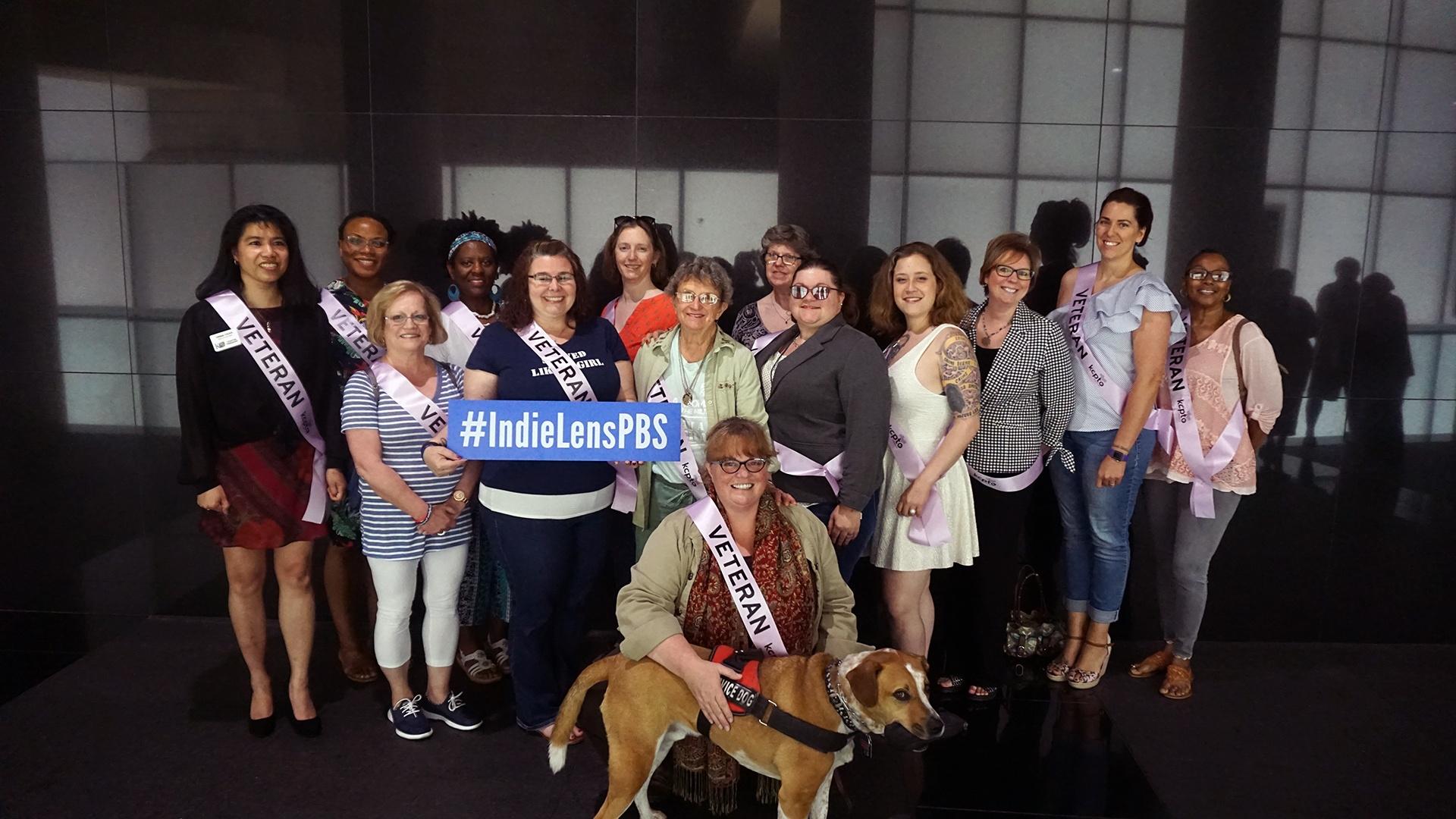 Picture of lady veterans in sashes at the National WWI Museum.