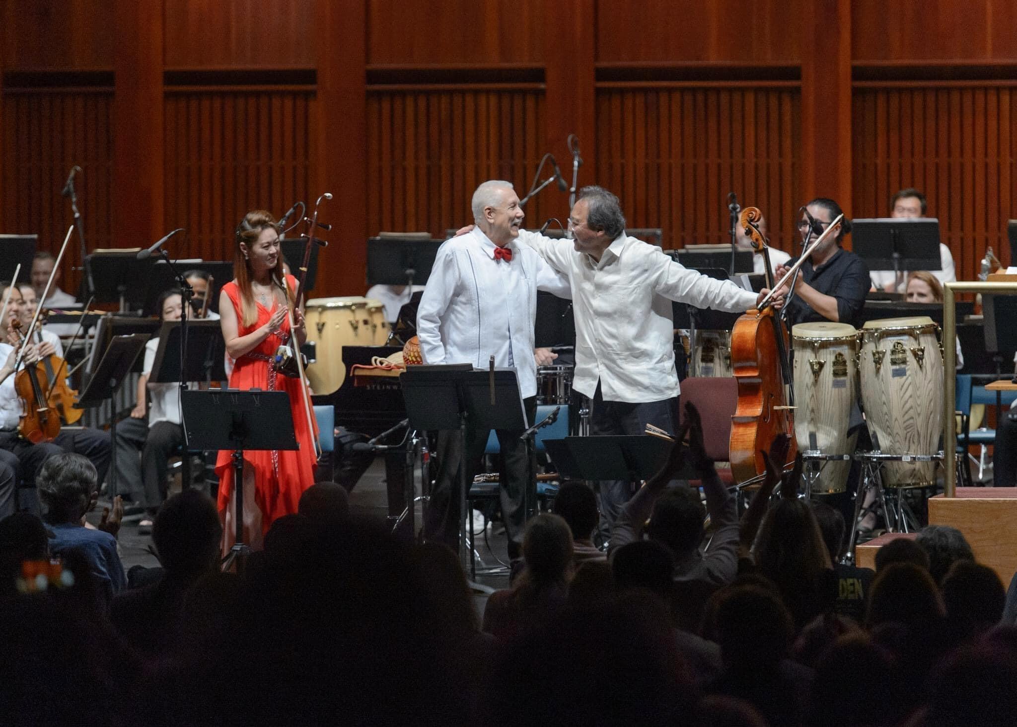 Paquito D'Rivera with YoYo Ma on stage