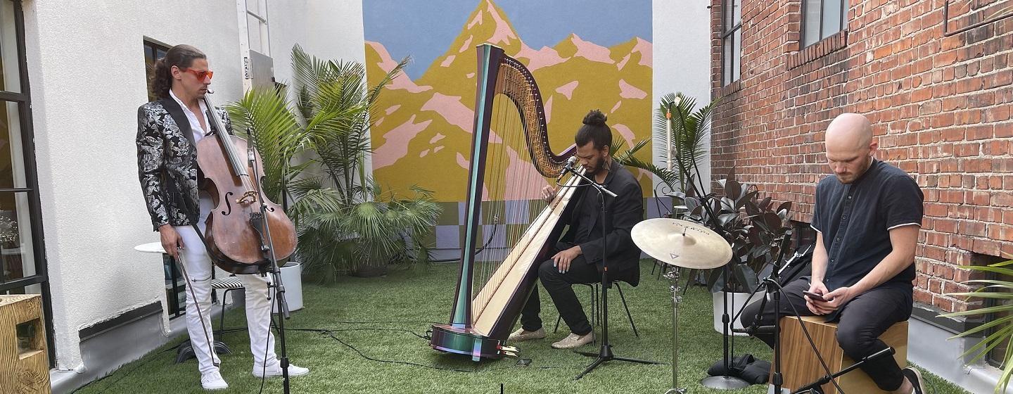 Calvin Arsenia performs as part of 90.9 The Bridge's 20th Anniversary special, PLAYBACK, with Ben Muñoz and Simon "Pushki" Huntley