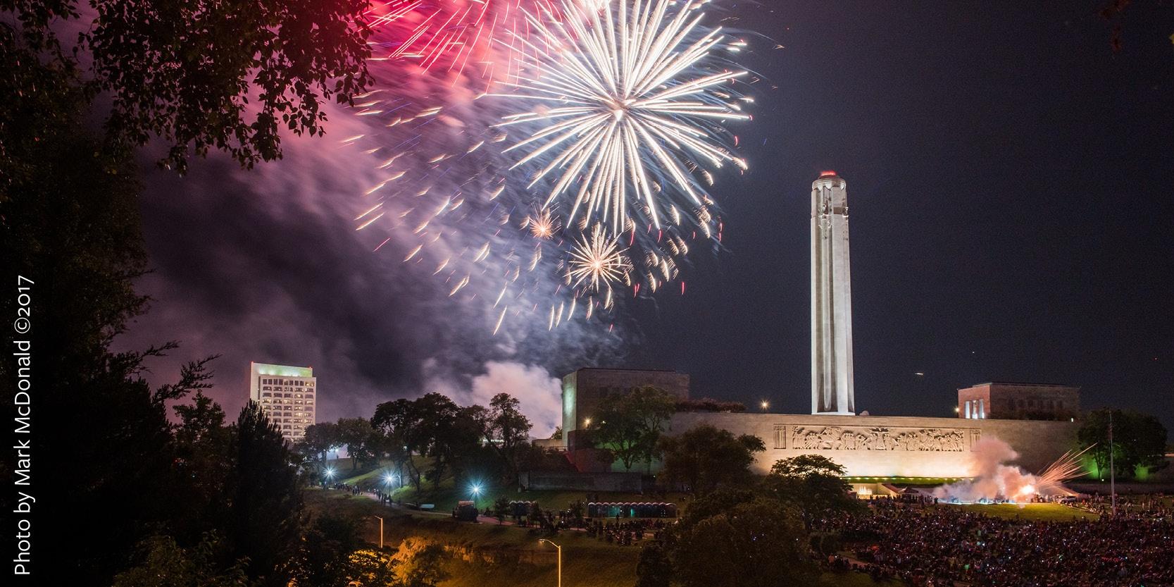 Fireworks over National WWI Memorial