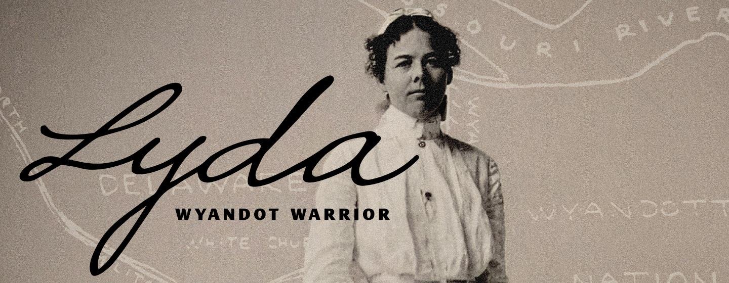 Vintage photo of Lyda Conley with "Lyda: Wyandot Warrior"
