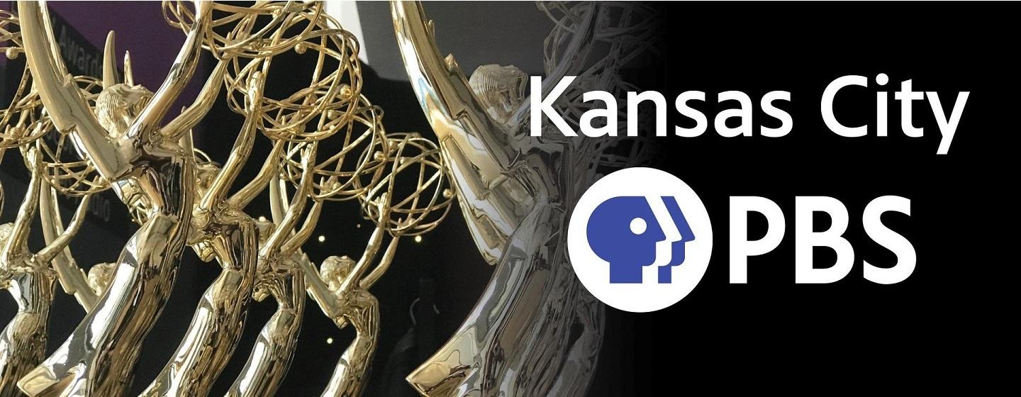 Several Emmy Awards with KCPBS logo
