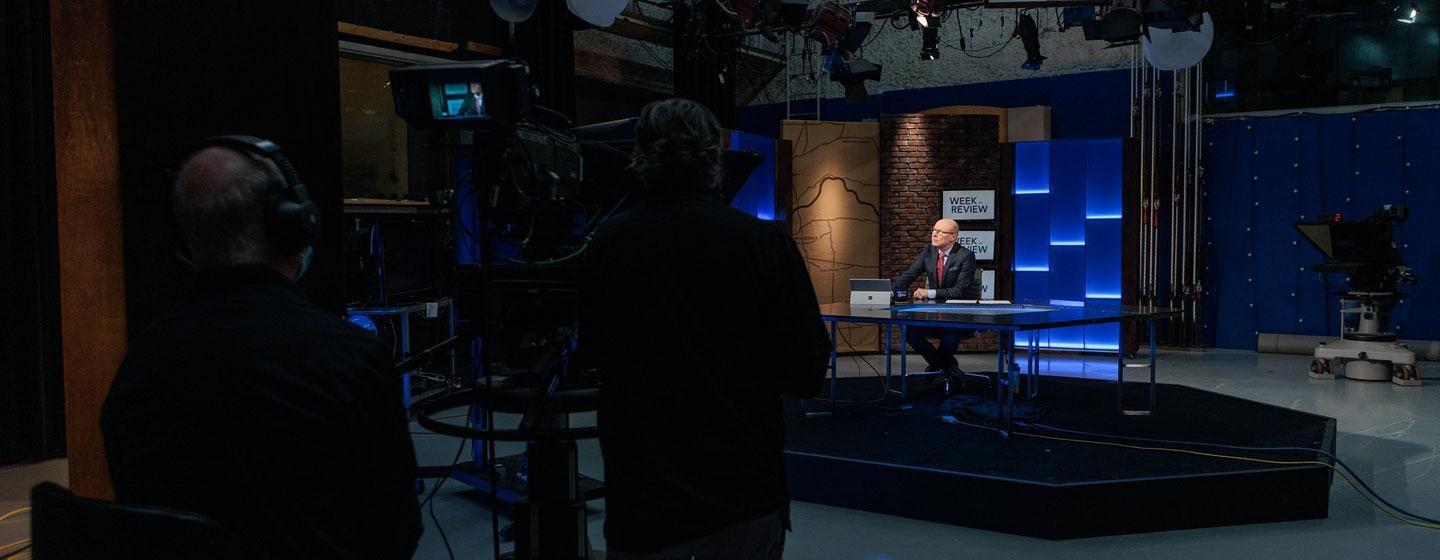 Camera operators on the set of Kansas City Week in Review with Nick Haines.