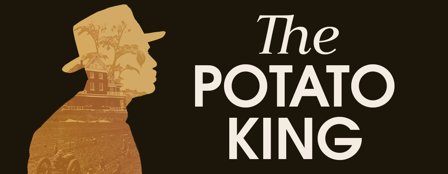 Silhouette of a man with a hat on. The Potato King 