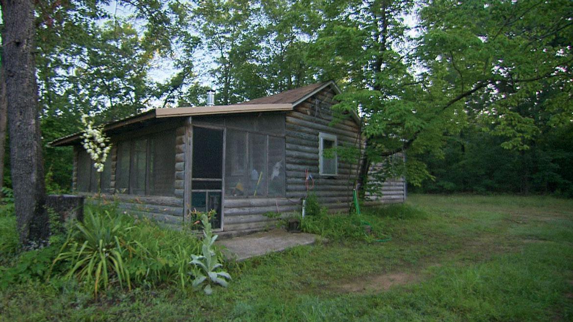 Old wood cabin in the woods