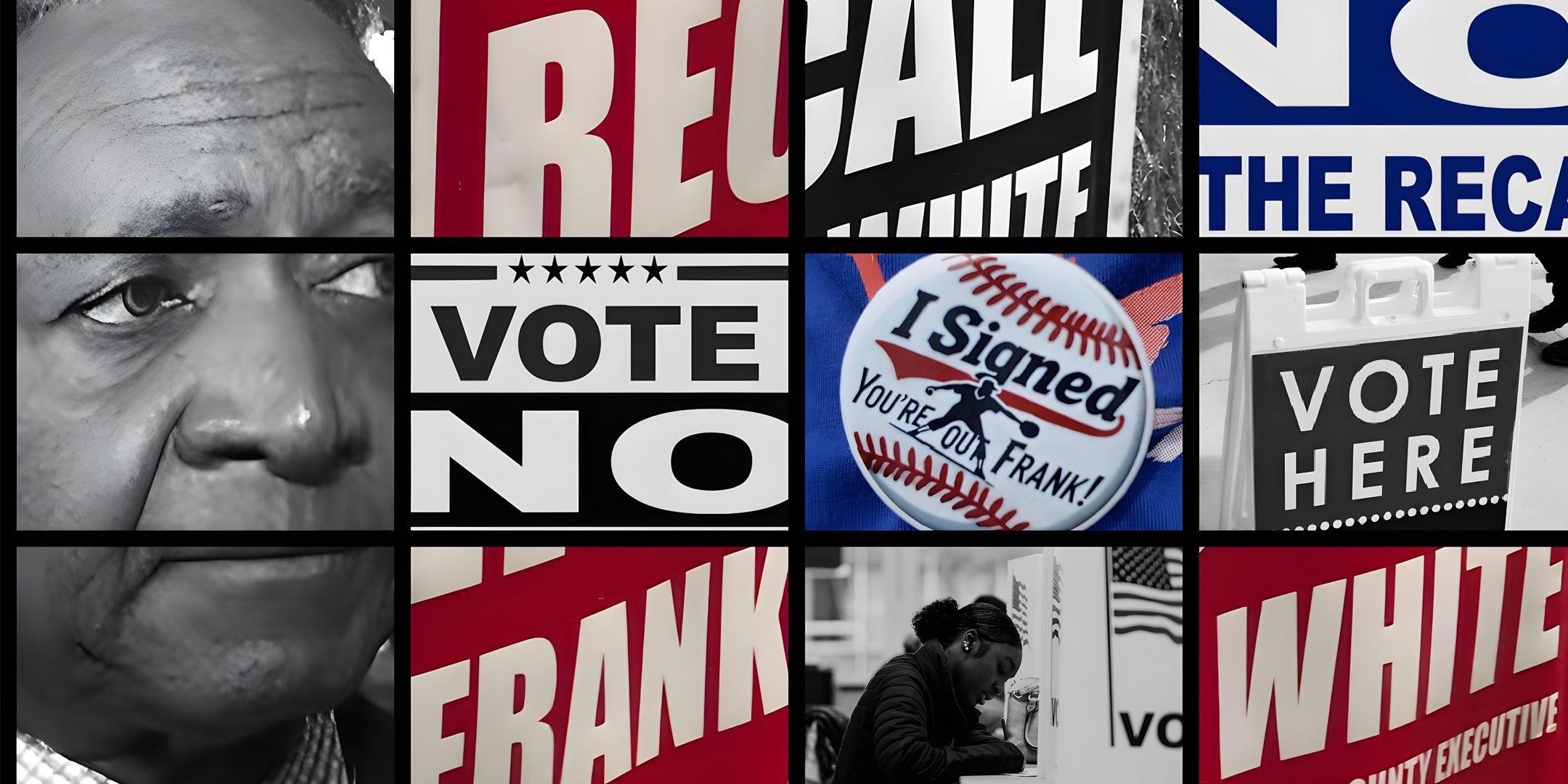 Collage of Frank White and his various campaign signs