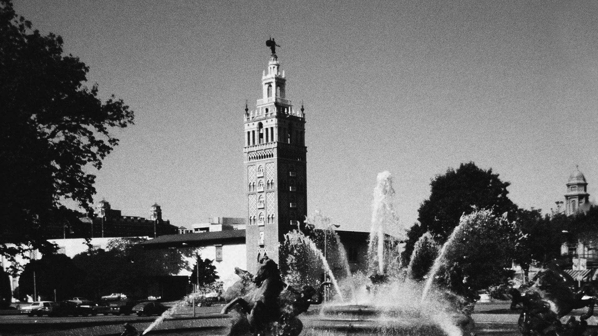 The Country Club Plaza with the fountain at Mill Creek Park in the foreground.