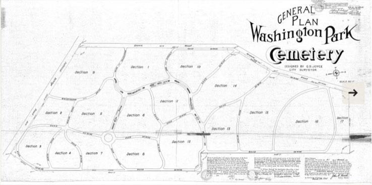 Original Washington Park Cemetery Map