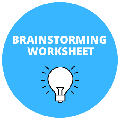 Button for Brainstorming Worksheet