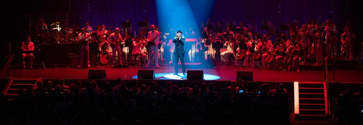 David Perrico Pop Symphonic onstage at Reynolds Hall at The Smith Center
