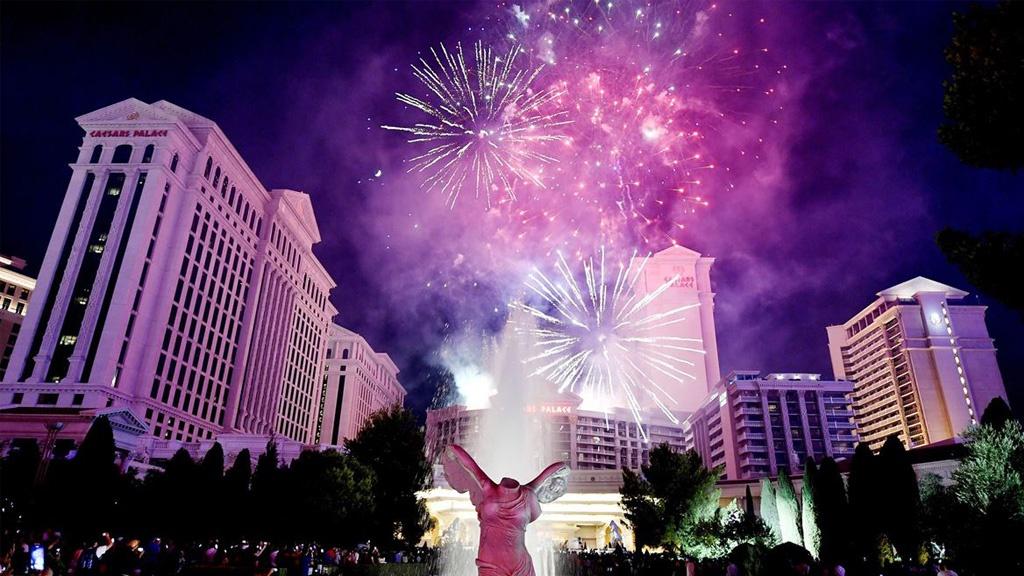 Fireworks over Caesar's Palace