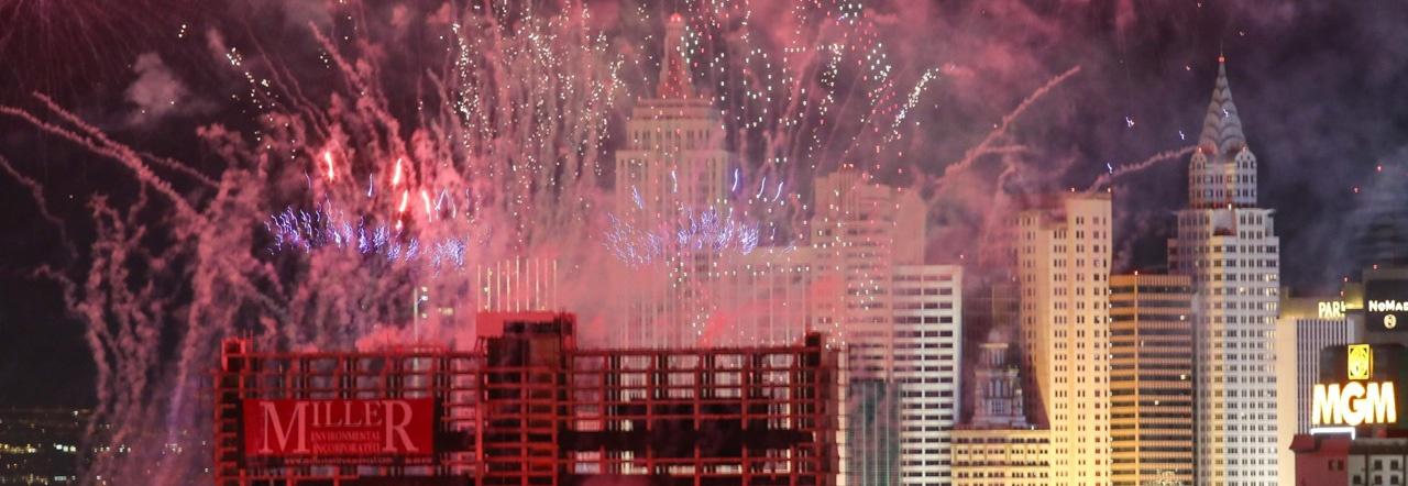 Tropicana implosion fireworks Las Vegas