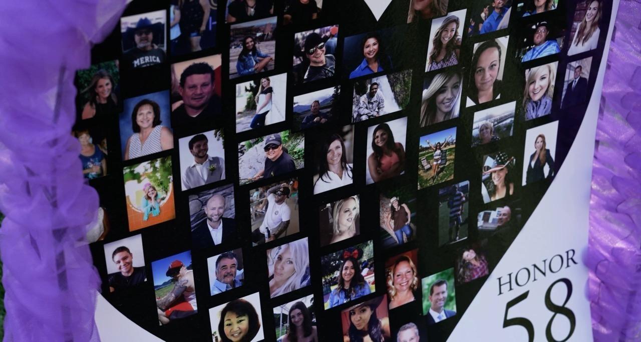 tiled mosaic of photos of the victims honored at the 1 October memorial