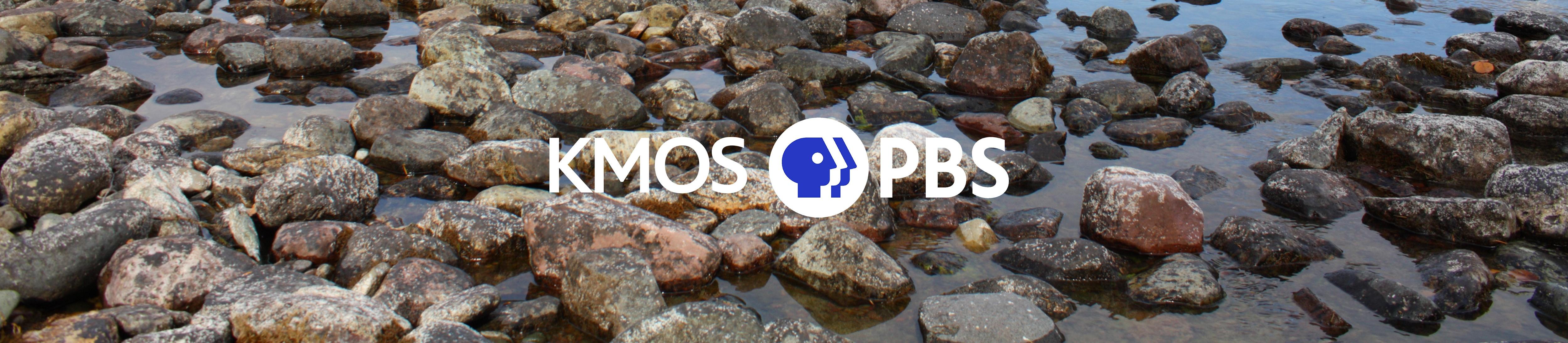 KMOS PBS logo on image of rocky lakeshore