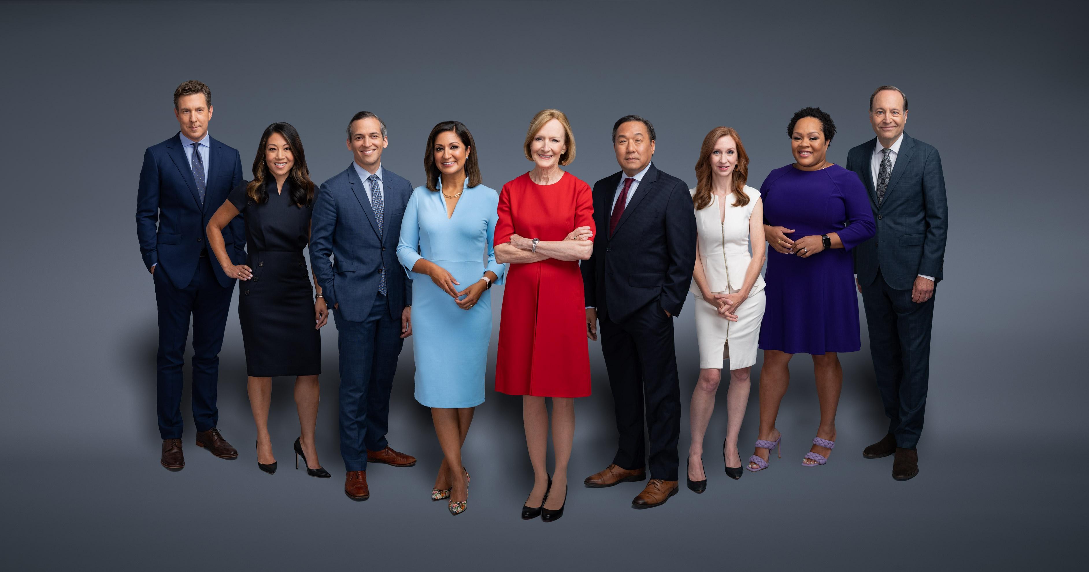 photo of the lineup of PBS NewsHour anchors and correspondents