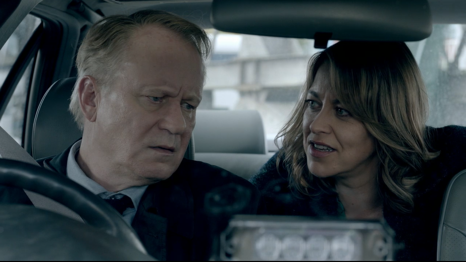 River and Nicola Walker in a car