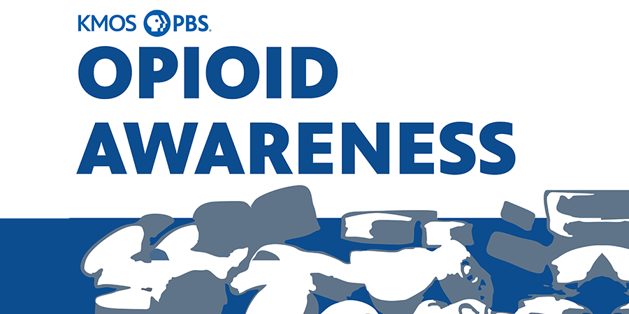 Graphic of pills with text OPIOID AWARENESS