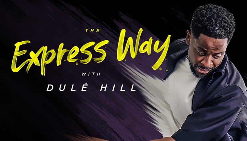 An illustration of Dulé Hill on the cover of the program The Express Way.