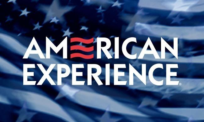 An graphic image of the "American Experience" Logo with the American flag in the background.