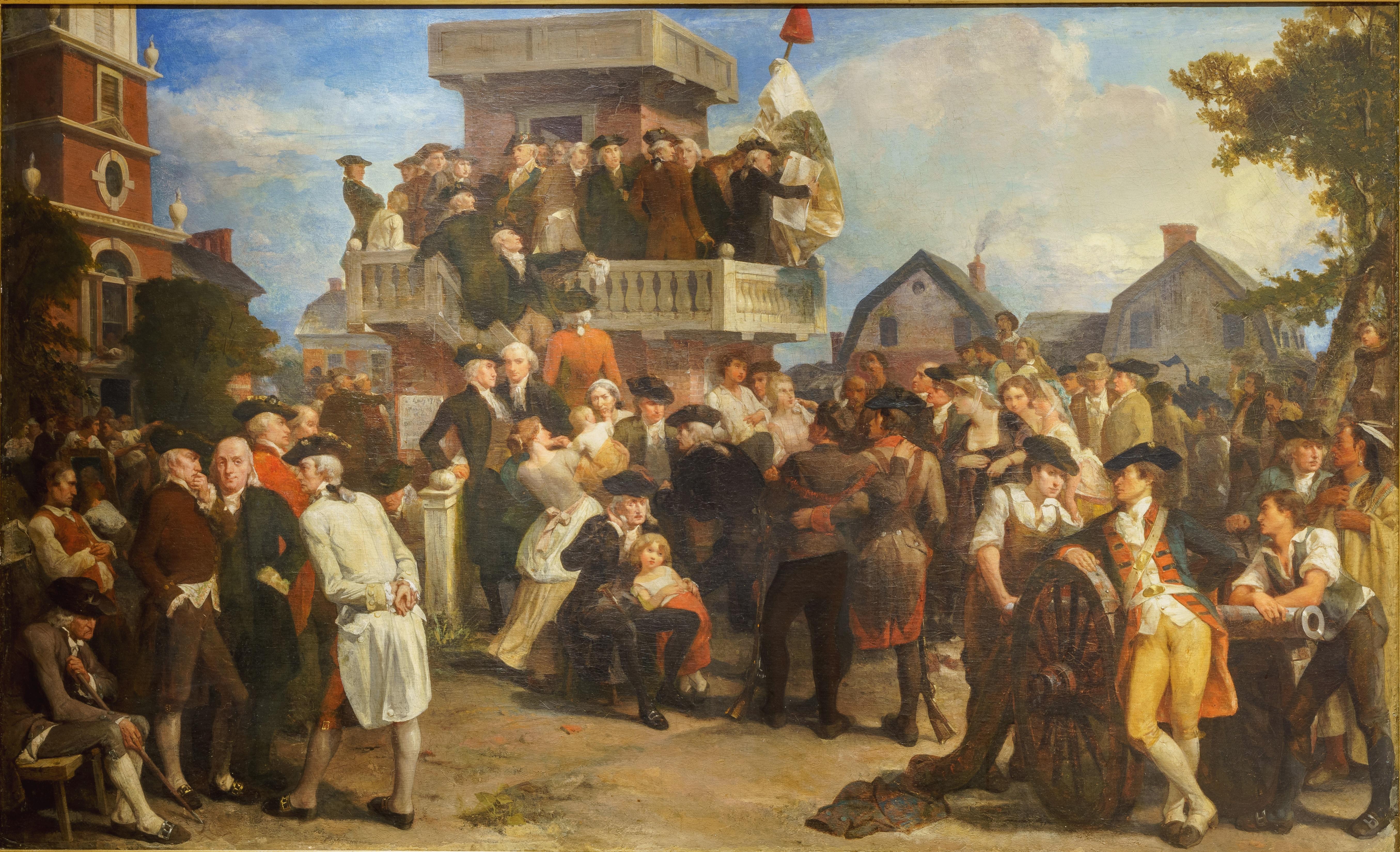 A Painting of The First Reading of the Declaration of Independence by Peter Frederick Rothermel, 1867.