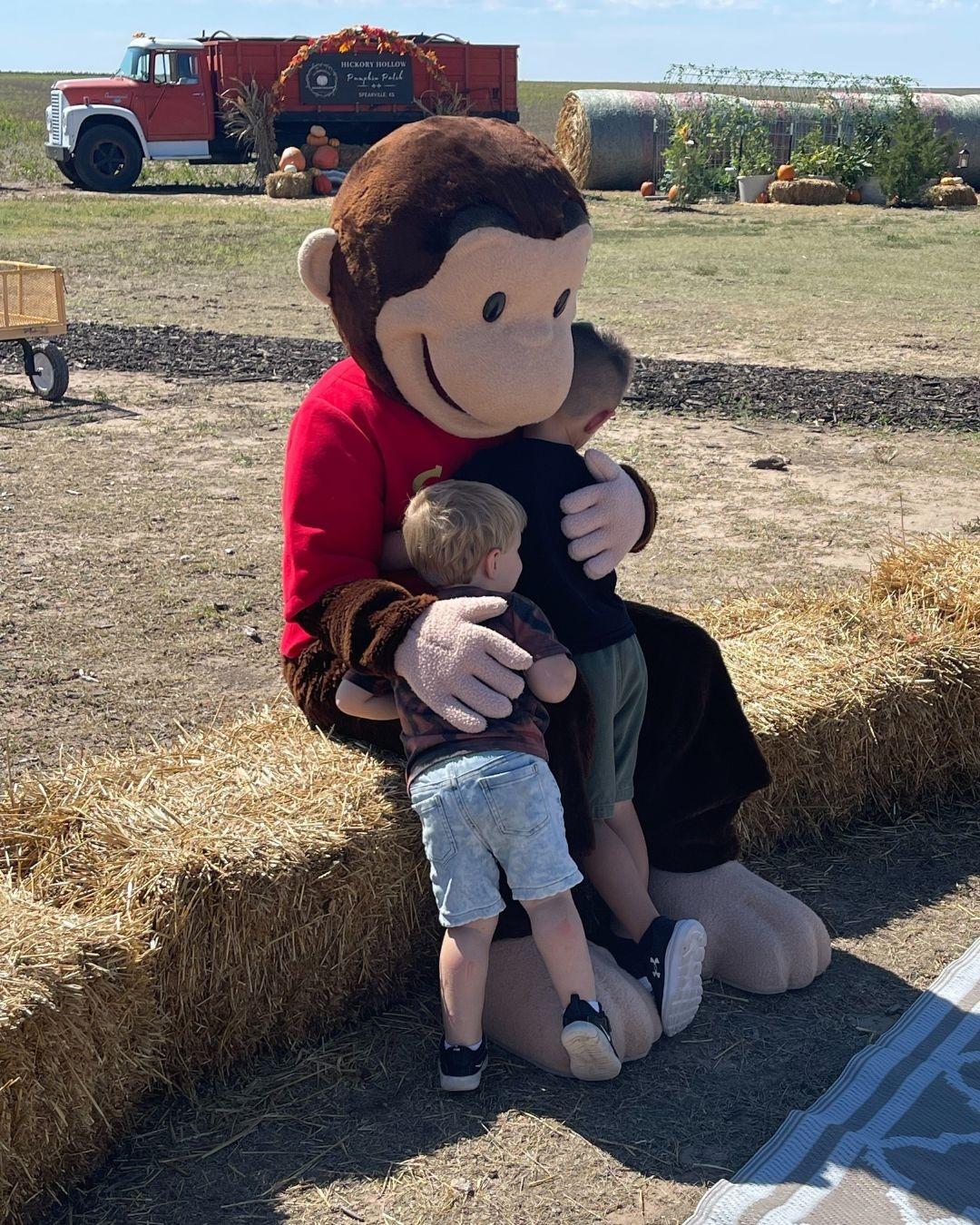 Curious George at pumpkin patch
