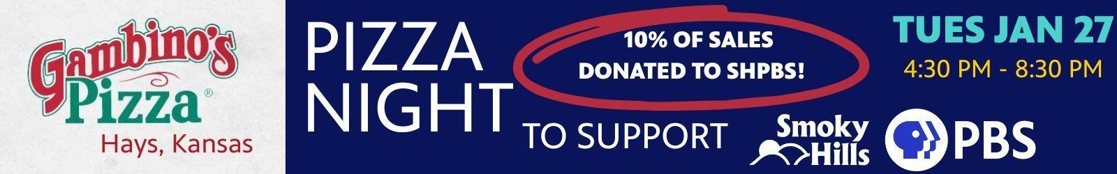 Gambino's Pizza Night to Support Smoky Hills PBS - Jan 27