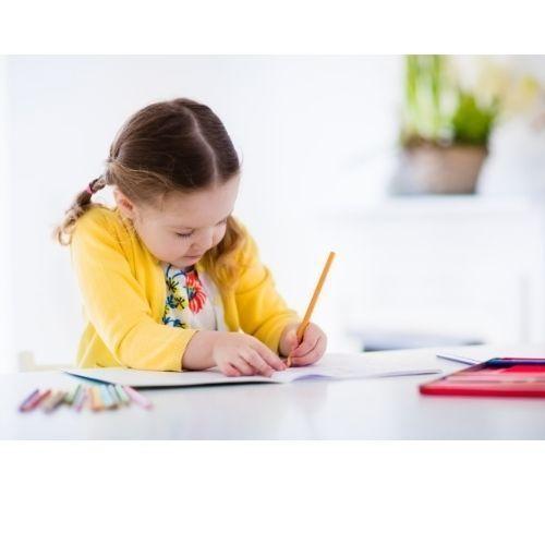 Girl writing a story